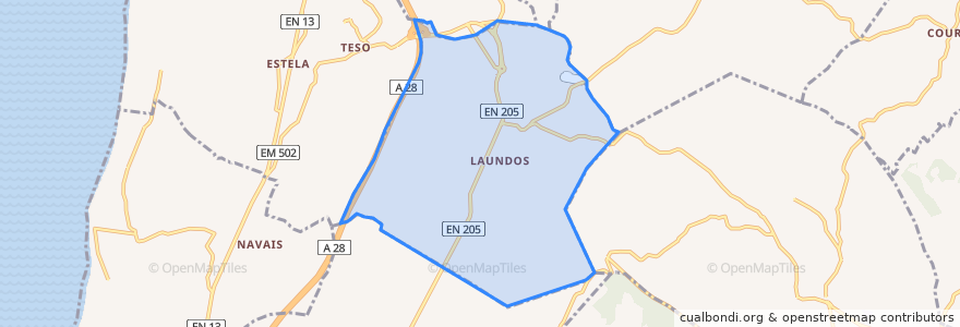 Mapa de ubicacion de Laundos.