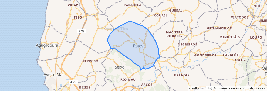 Mapa de ubicacion de Rates.