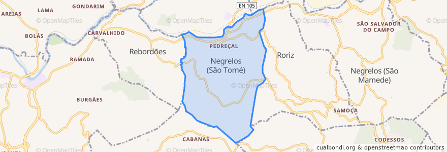 Mapa de ubicacion de Negrelos (São Mamede).