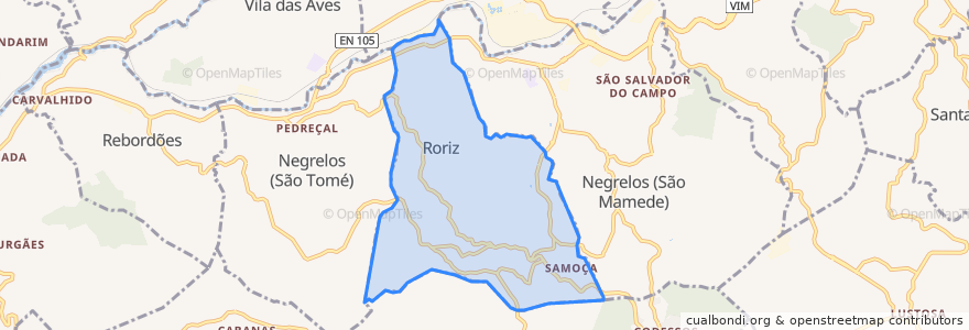 Mapa de ubicacion de Roriz.