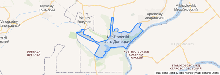 Mapa de ubicacion de Усть-Донецкое городское поселение.