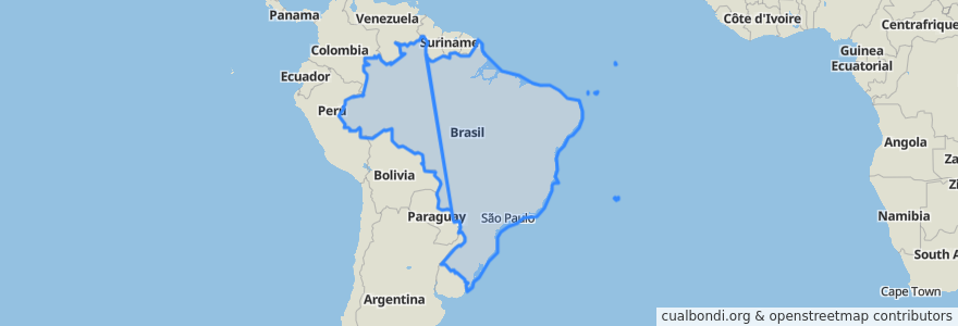 Mapa de ubicacion de Brazil.