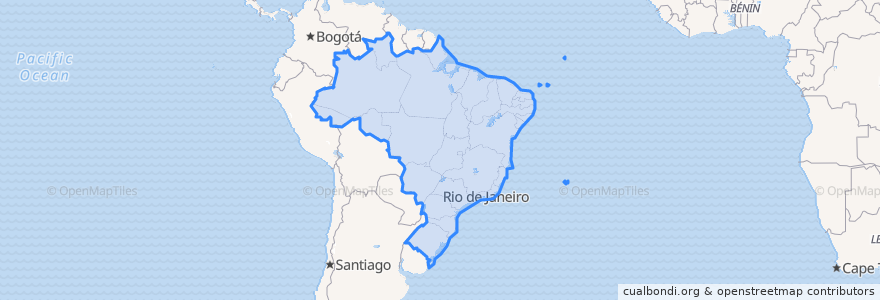 Mapa de ubicacion de Brasil.