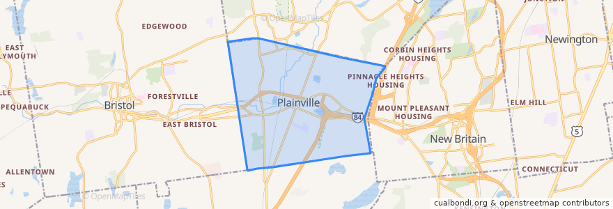 Mapa de ubicacion de Plainville.