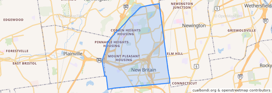 Mapa de ubicacion de New Britain.