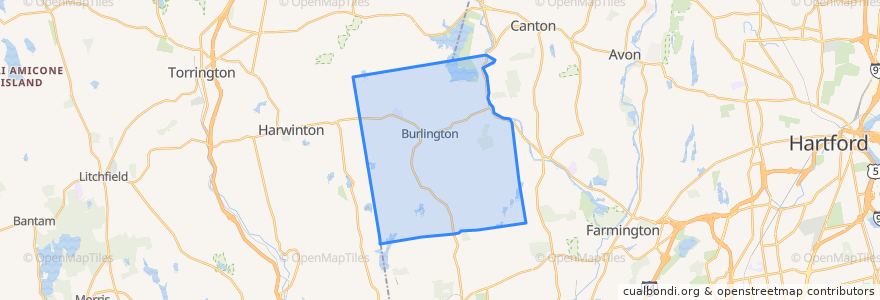 Mapa de ubicacion de Burlington.