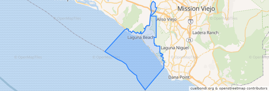 Mapa de ubicacion de Laguna Beach.