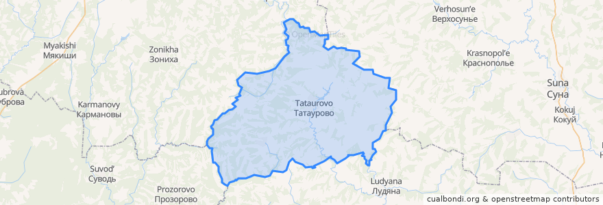 Mapa de ubicacion de Татауровское сельское поселение.