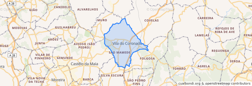 Mapa de ubicacion de Coronado (São Romão e São Mamede).