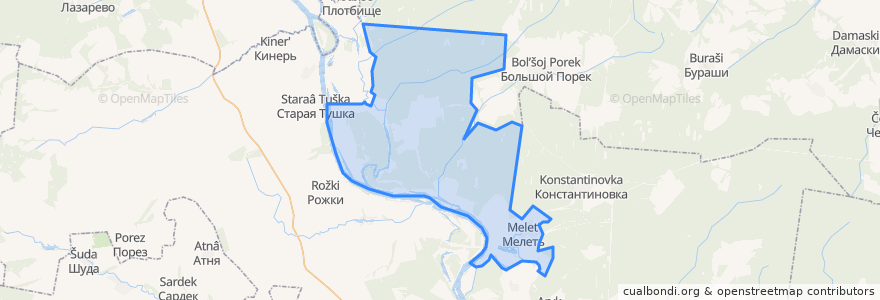 Mapa de ubicacion de Мелетское сельское поселение.