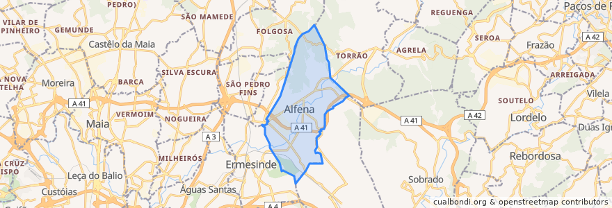 Mapa de ubicacion de Alfena.