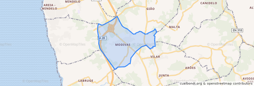 Mapa de ubicacion de Modivas.