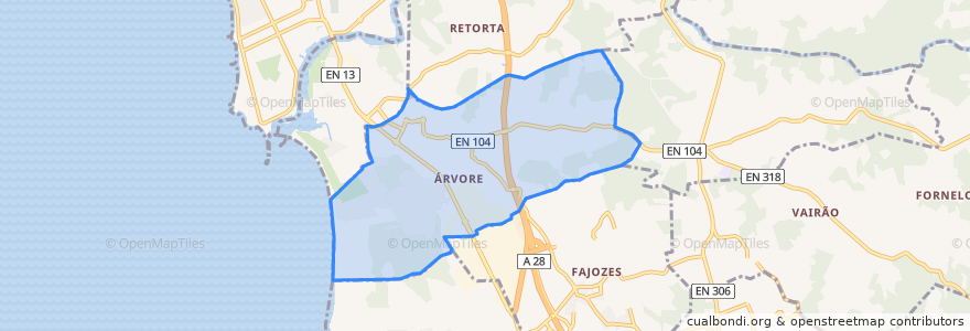 Mapa de ubicacion de Árvore.