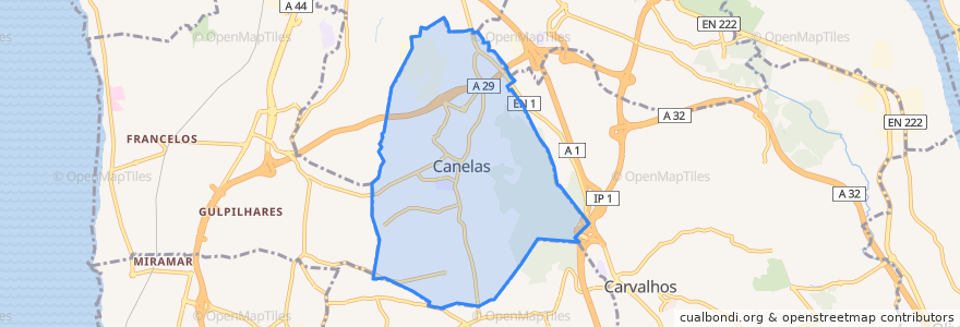 Mapa de ubicacion de Canelas.