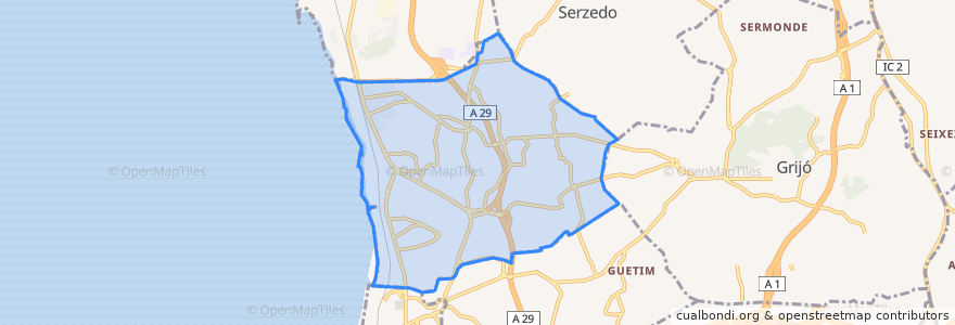 Mapa de ubicacion de São Félix da Marinha.