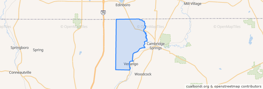 Mapa de ubicacion de Venango Township.