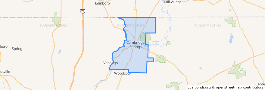 Mapa de ubicacion de Cambridge Township.