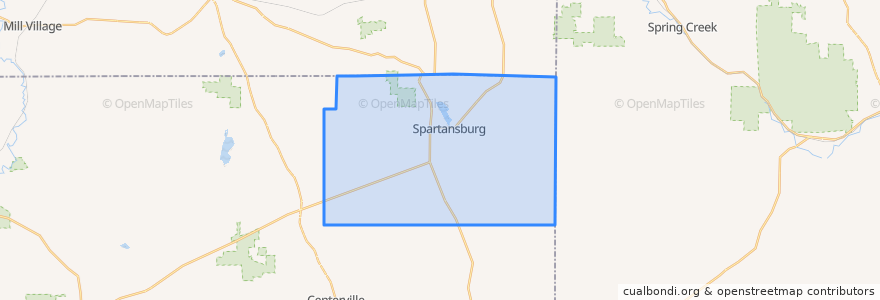 Mapa de ubicacion de Sparta Township.