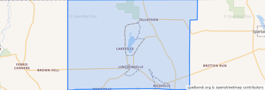 Mapa de ubicacion de Bloomfield Township.