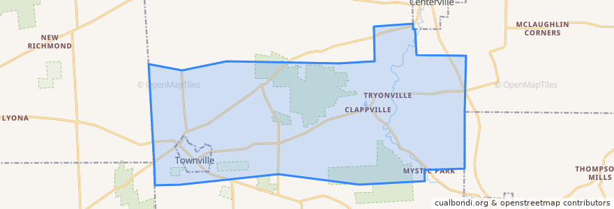 Mapa de ubicacion de Steuben Township.