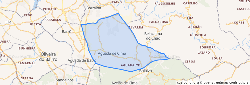 Mapa de ubicacion de Aguada de Cima.