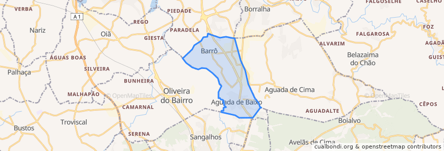 Mapa de ubicacion de Barrô e Aguada de Baixo.