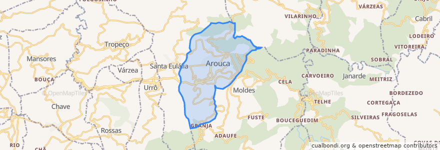 Mapa de ubicacion de Arouca e Burgo.