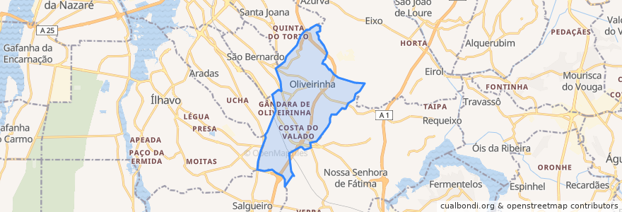 Mapa de ubicacion de Oliveirinha.