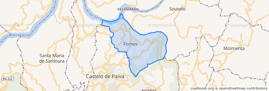 Mapa de ubicacion de Fornos.