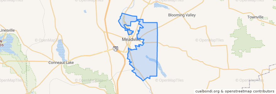 Mapa de ubicacion de West Mead Township.