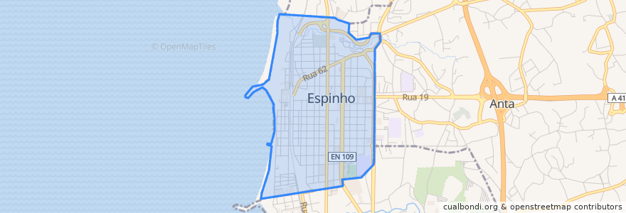 Mapa de ubicacion de Espinho.