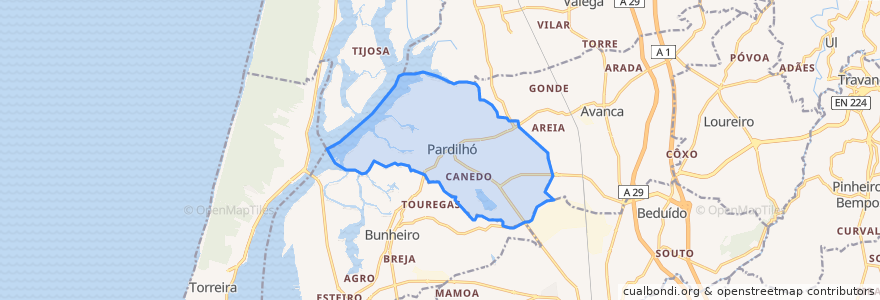 Mapa de ubicacion de Pardilhó.