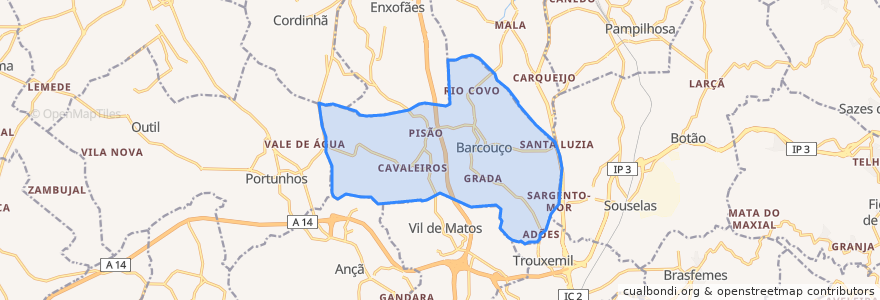 Mapa de ubicacion de Barcouço.