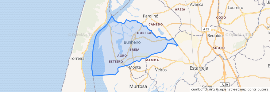 Mapa de ubicacion de Bunheiro.