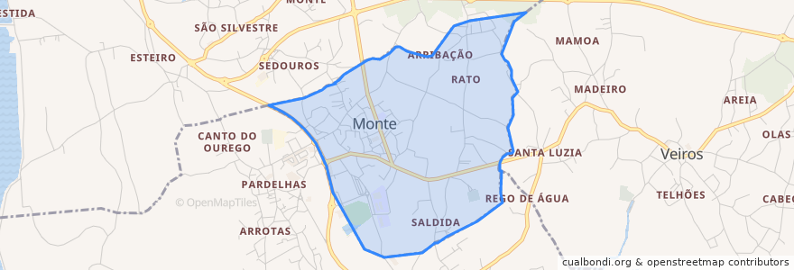 Mapa de ubicacion de Monte.