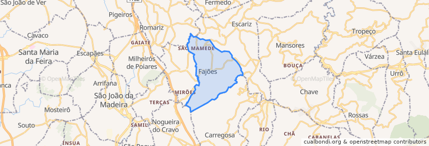 Mapa de ubicacion de Fajões.