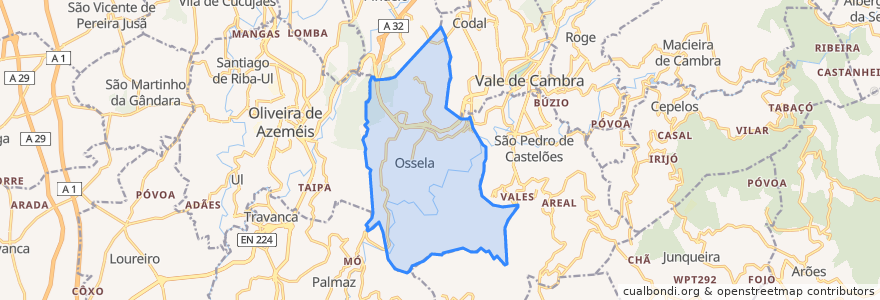 Mapa de ubicacion de Ossela.