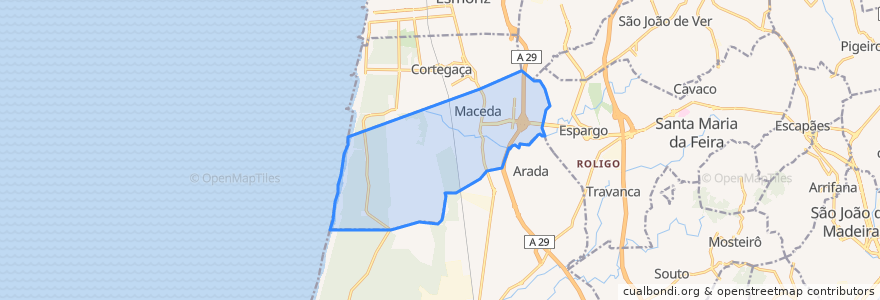 Mapa de ubicacion de Maceda.