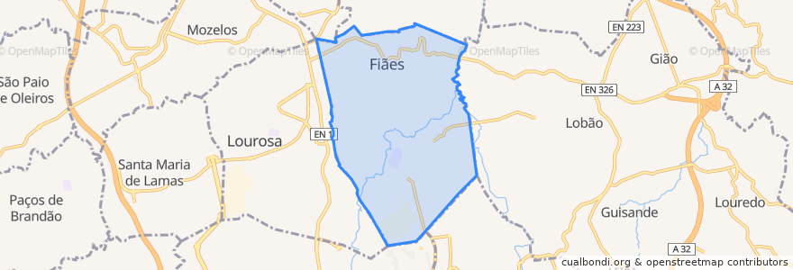 Mapa de ubicacion de Fiães.