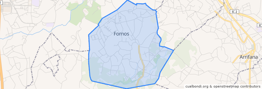 Mapa de ubicacion de Fornos.