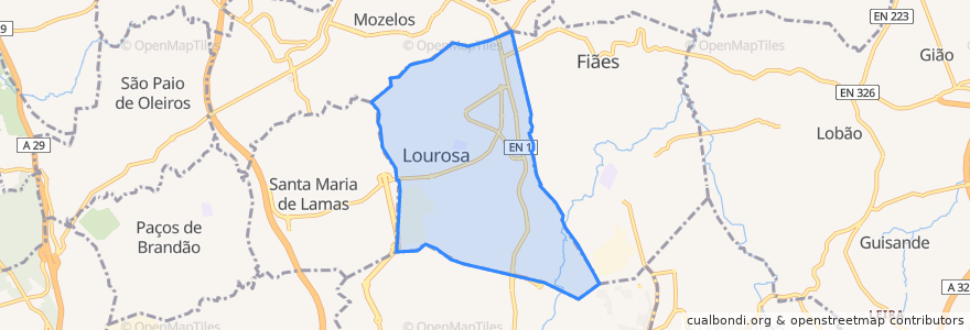 Mapa de ubicacion de Lourosa.