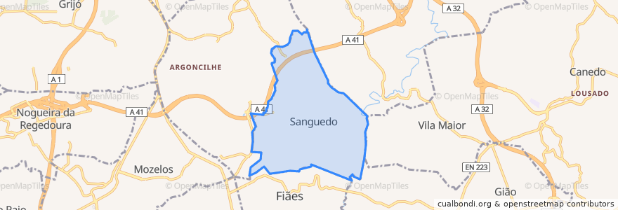 Mapa de ubicacion de Sanguedo.