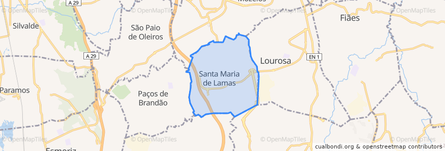 Mapa de ubicacion de Santa Maria de Lamas.