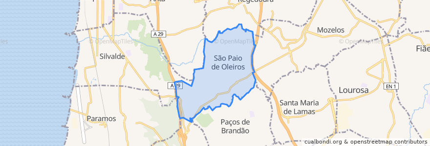 Mapa de ubicacion de São Paio de Oleiros.