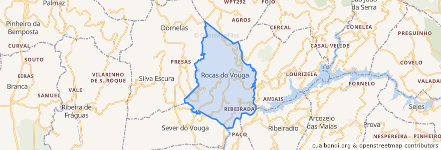 Mapa de ubicacion de Rocas do Vouga.