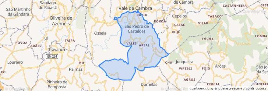 Mapa de ubicacion de São Pedro de Castelões.