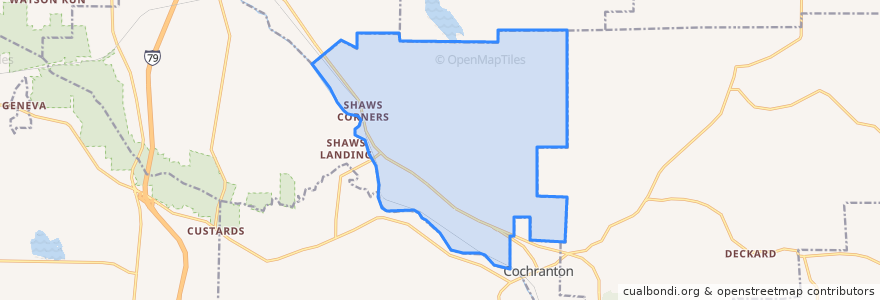 Mapa de ubicacion de East Fairfield Township.