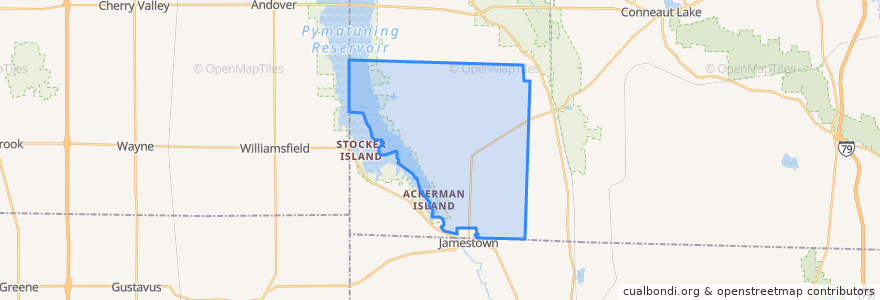 Mapa de ubicacion de South Shenango Township.