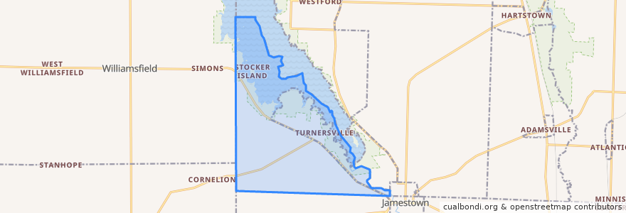 Mapa de ubicacion de West Shenango Township.