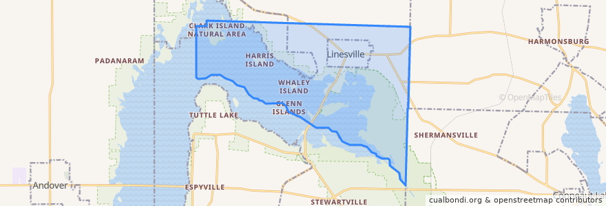 Mapa de ubicacion de Pine Township.